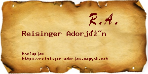 Reisinger Adorján névjegykártya